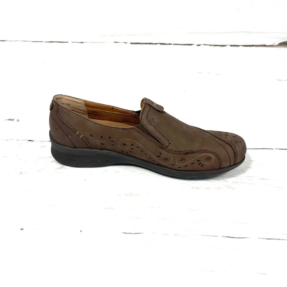 OTBT Victoria Loafers‎ Women’s Size 8.5W Brown Leather Laser Cut